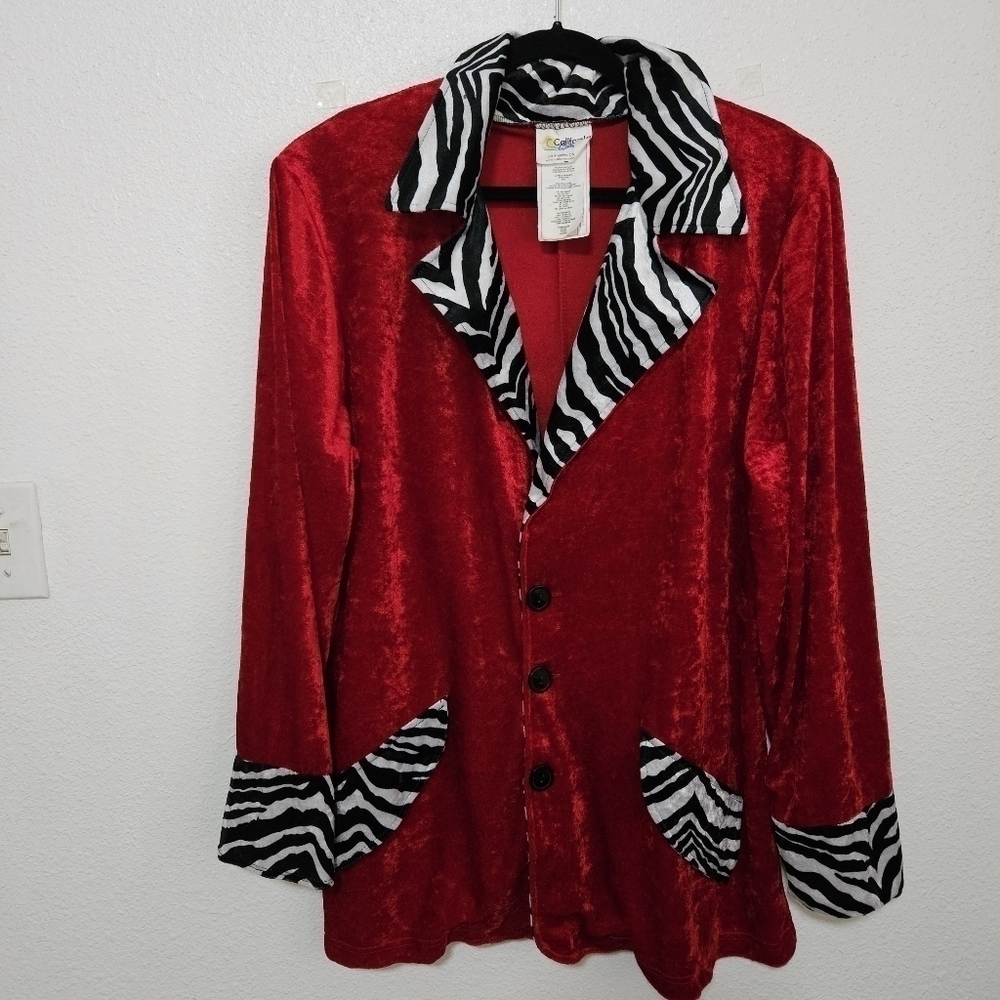 California costumes jacket faux velvet like Fabric see pics for description